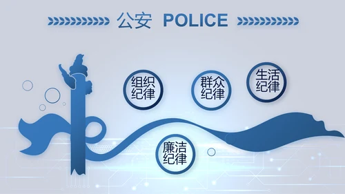 蓝色大气公安警察派出所出警动态PPT模板