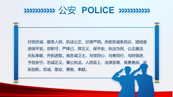 蓝色大气公安警察年终工作总结述职报告动态PPT模板