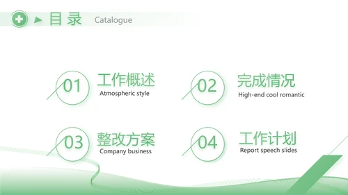 绿色简约医疗行业工作总结汇报PPT