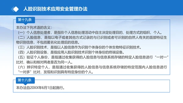 2025年人脸识别技术应用安全管理办法全文学习PPT课件