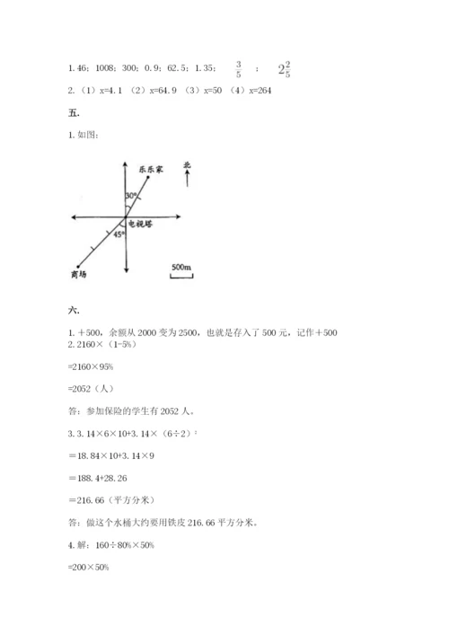 北京版数学小升初模拟试卷及参考答案（培优）.docx