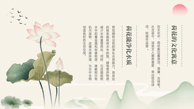 绿色中国风荷花简介