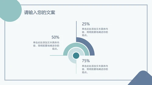 浅蓝绿简约扁平PPT模板