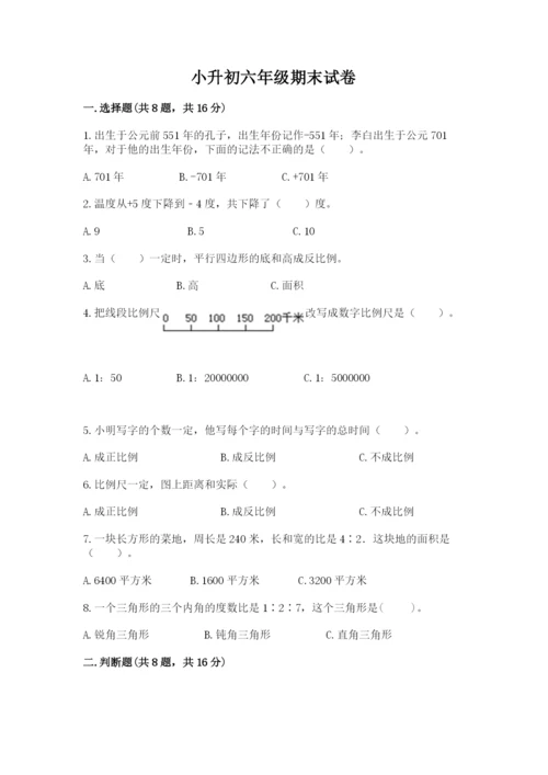 小升初六年级期末试卷（典型题）.docx