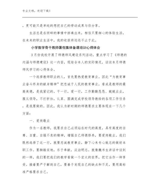 小学数学骨干教师暑假集体备课培训心得体会例文16篇文档合集.docx