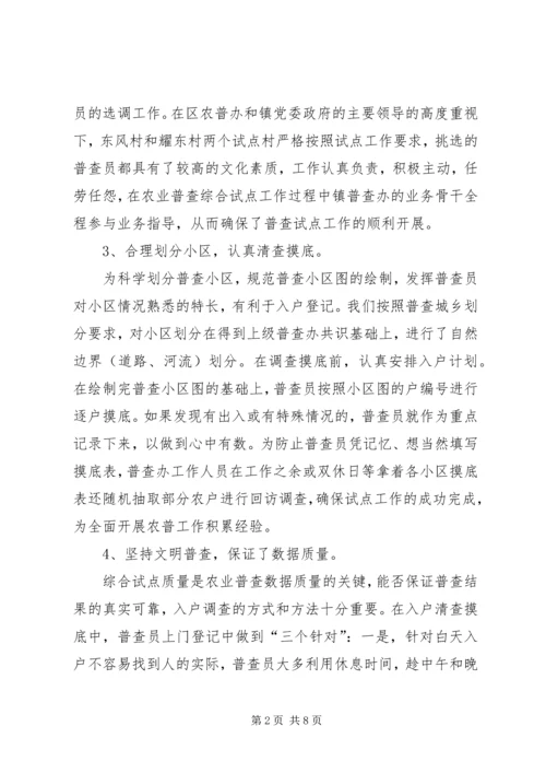 乡镇第二次农业普查综合试点的工作总结.docx