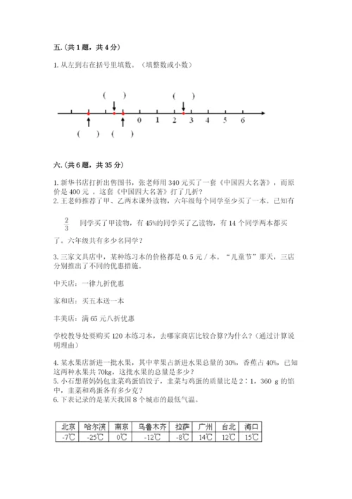 河南省平顶山市六年级下册数学期末考试试卷推荐.docx