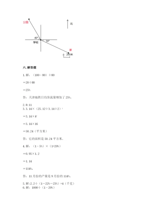 小学六年级上册数学期末测试卷含完整答案（夺冠系列）.docx
