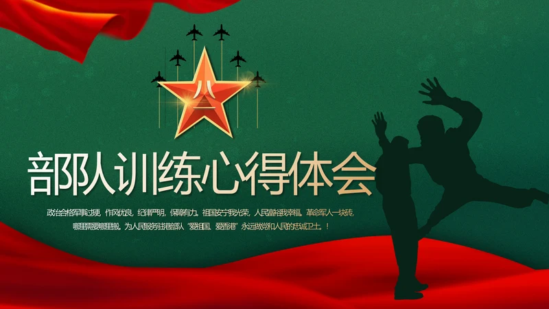 迷彩风入伍部队训练心得体会动态PPT