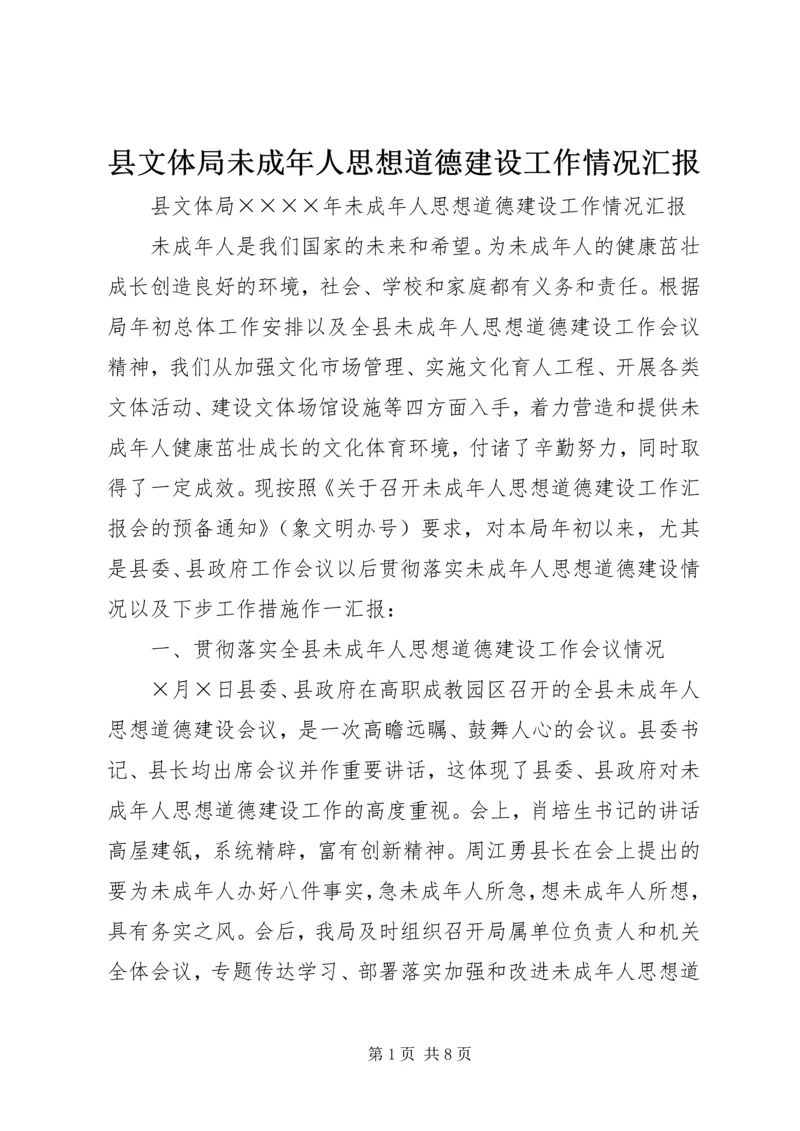 县文体局未成年人思想道德建设工作情况汇报.docx