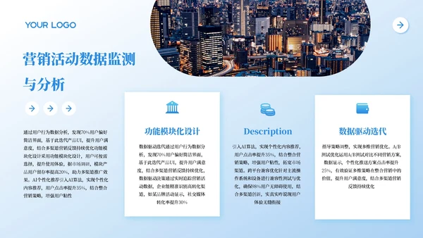 蓝色创意欧美风营销与渠道创新PPT模板