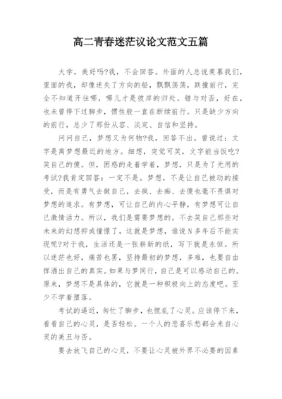 高二青春迷茫议论文范文五篇.docx