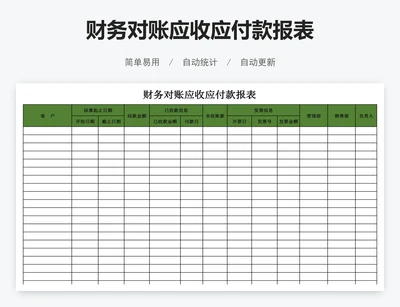 财务对账应收应付款报表