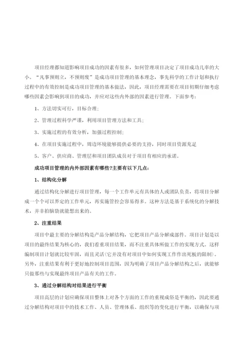 项目管理成功的内外部因素.docx