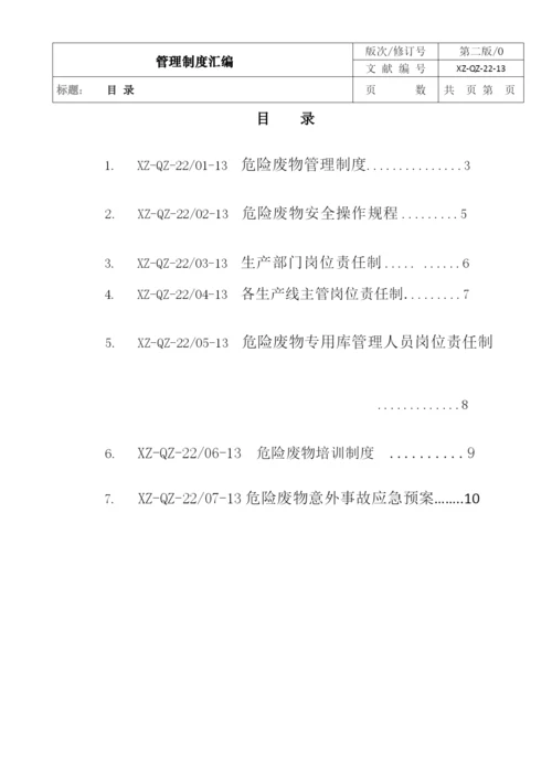 2023年危险废物管理制度汇编应急预案.docx