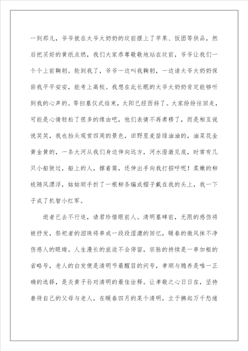 清明节扫墓作文600字