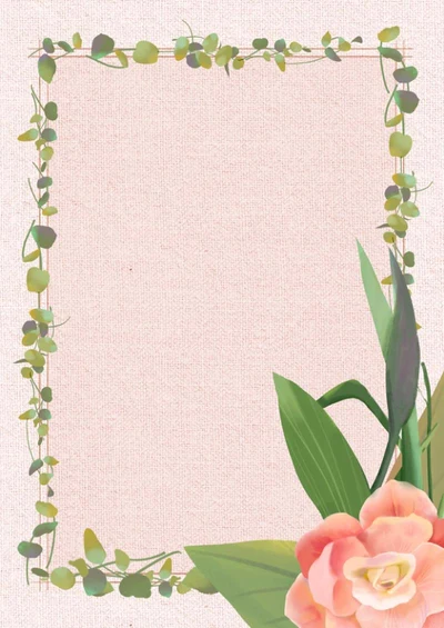 暖色清新手绘花卉手帐word模板