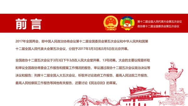 党政大气关注民生聚焦两会党课培训PPT