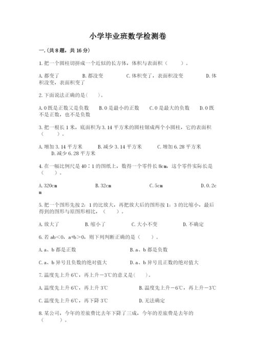 小学毕业班数学检测卷附完整答案【有一套】.docx