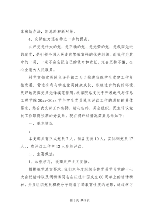 村党支部党员民主评价.docx