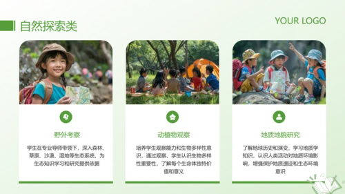 绿色简约风研学旅行活动PPT