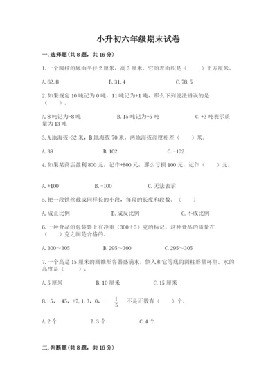 小升初六年级期末试卷（研优卷）.docx