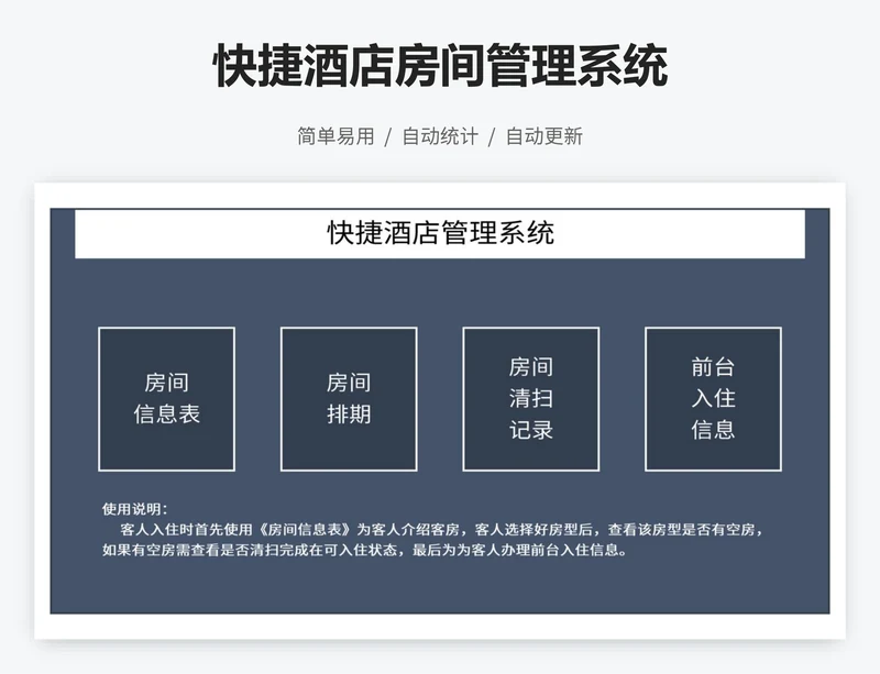 快捷酒店房间管理系统
