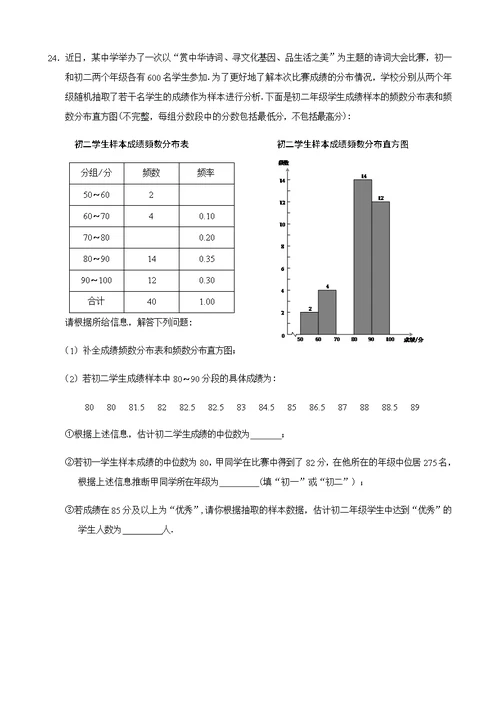 昌平区2019年初三数学第二次统一模拟最后修改稿