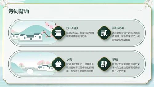 绿色中国风10首必背古诗词PPT