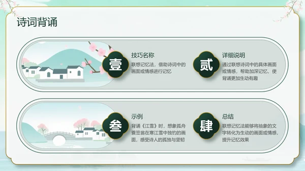 绿色中国风10首必背古诗词PPT