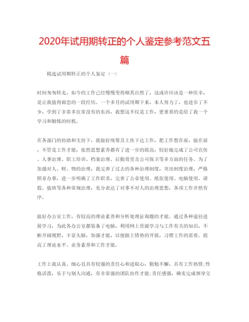 精编年试用期转正的个人鉴定参考范文五篇.docx