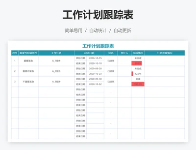 工作计划跟踪表