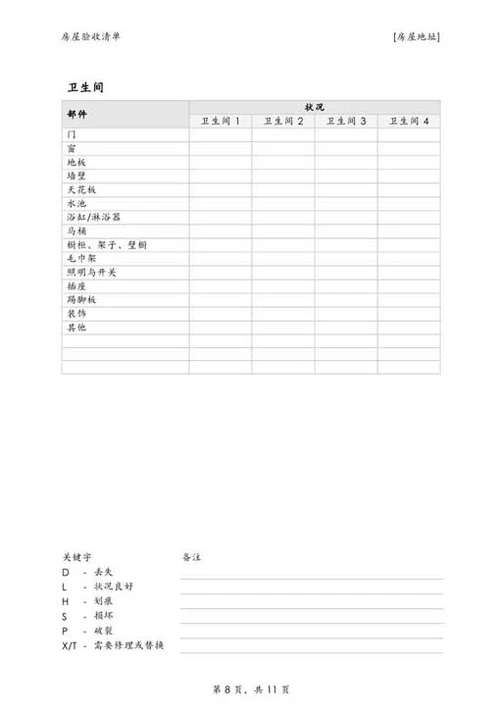 房屋验收清单-Word范文