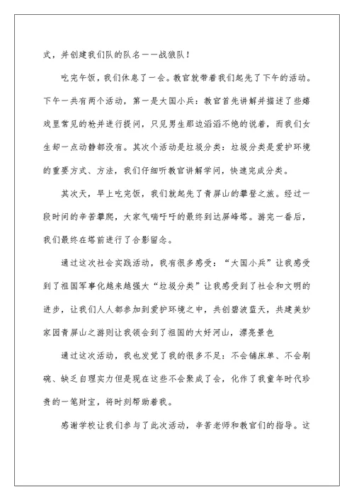 2022社会实践活动作文600字 10