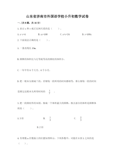 山东省济南市外国语学校小升初数学试卷附参考答案（培优a卷）.docx