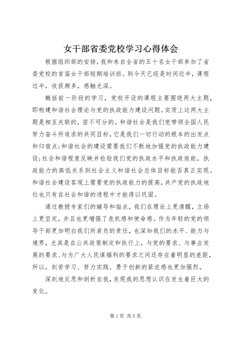 女干部省委党校学习心得体会.docx