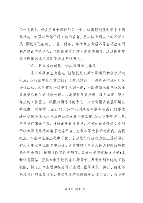 水利局党风廉政建设和反腐败工作意见.docx