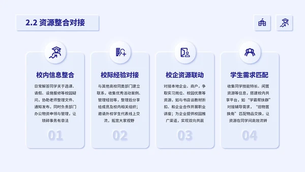 蓝色新拟态学生部门介绍通用PPT模板