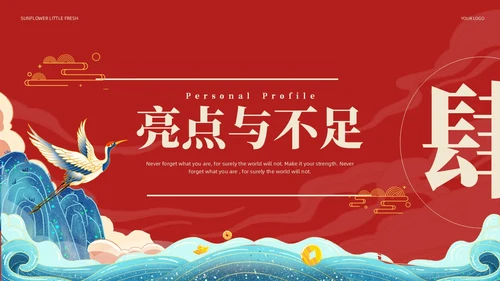 国潮风国潮山水国潮山水仙鹤述职工作概述未来规划述职报告