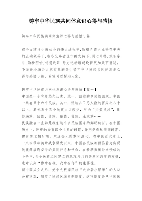 铸牢中华民族共同体意识心得与感悟.docx