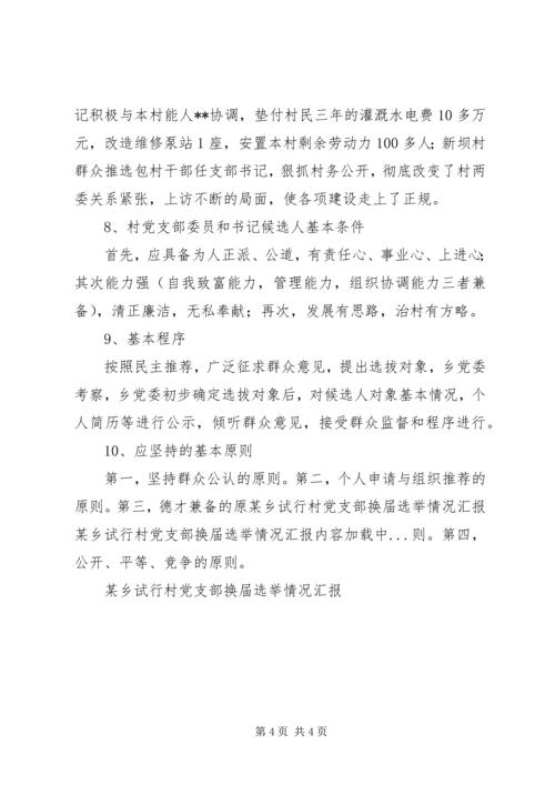 某乡试行村党支部换届选举情况汇报 (3).docx