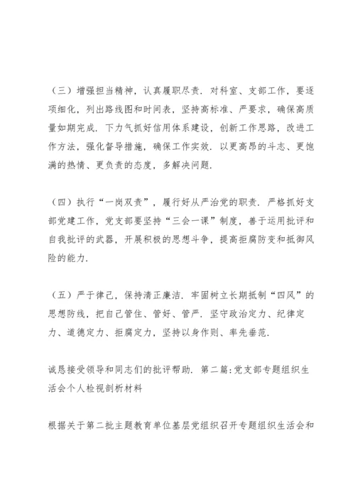 党支部专题组织生活会个人检视剖析材料范文(7篇).docx