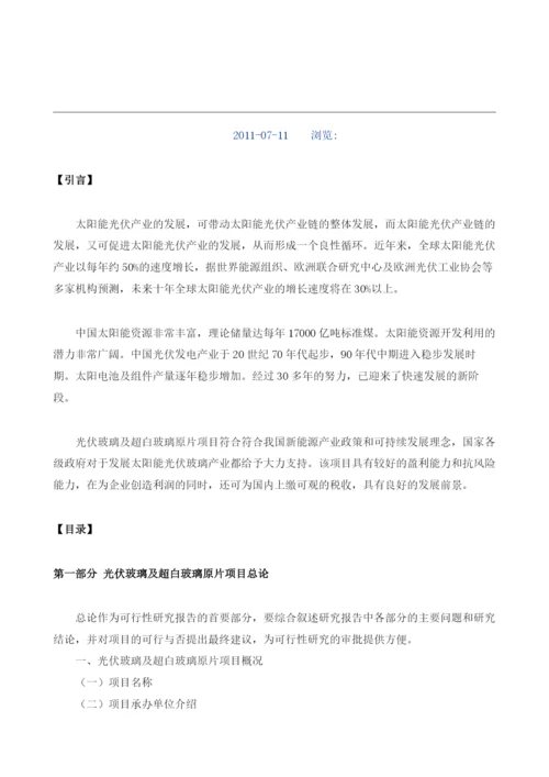 光伏玻璃项目可行性研究报告编制大纲.docx