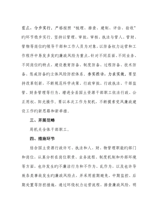 局开展年度廉政风险防范管理工作实施专题方案.docx