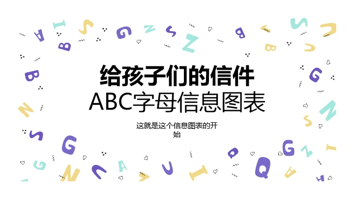 儿童卡通英文字母学习通用PPT图表