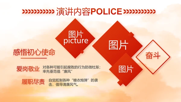 红色大气公安警察工作总结计划PPT