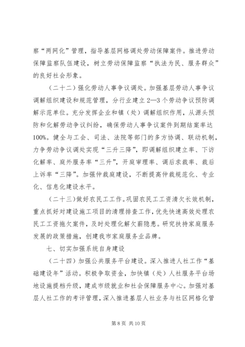 人力资源和社会保障工作要点.docx