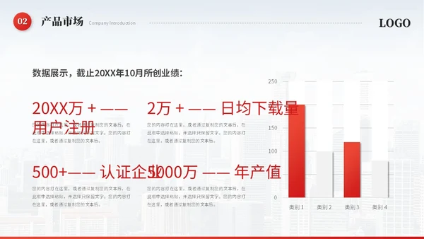 红色简约飘带商务公司介绍企业介绍公司简介企业宣传ppt模板