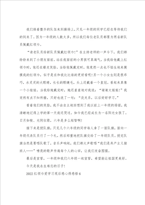 2022红领巾爱学习观后感心得感悟