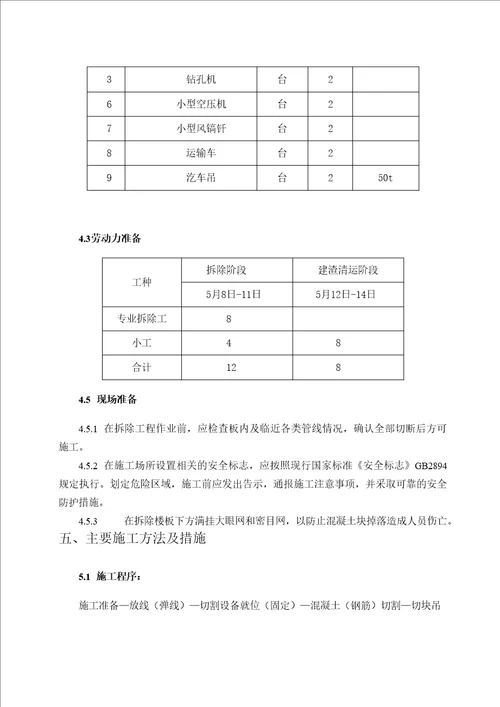 混凝土楼板拆除施工方案